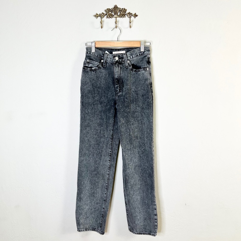 Levi's Jeans '94 Baggy Size 24 Gray Acid Wash High Rise Straight Leg Denim